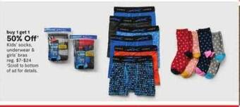 JC Penney Kids Socks Underwear & Girls Bras offer