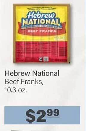 Commissary Hebrew National Beef Franks offer