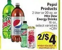Save Mart Pepsi Products, Mtn Dew Energy Drinks offer