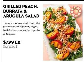 Grilled Peach, Burrata & Arugula Salad