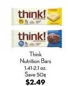 Bristol Farms Think Nutrition Bars offer