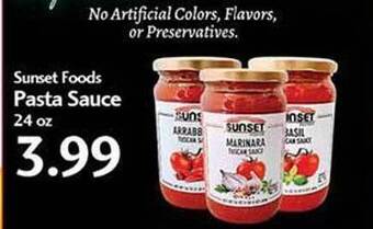 Sunset Foods Pasta Sauce offer