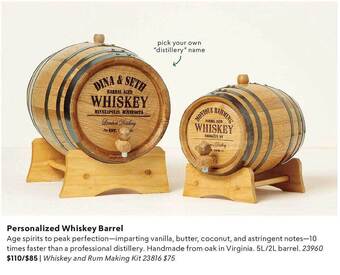 Uncommon Goods Personalized Whiskey Barrel offer