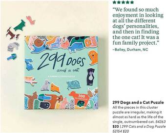 Uncommon Goods 299 Dogs And A Cat Puzzle offer