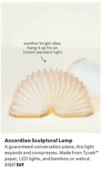 Uncommon Goods Accordion Sculptural Lamp offer