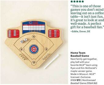 Uncommon Goods Home Team Baseball Game offer