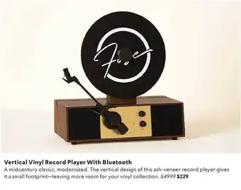 Uncommon Goods Vertical Vinyl Record Player With Bluetooth offer