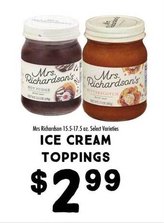 Maceys Mrs Richardson Ice Cream Toppings offer