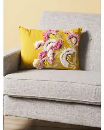 Made in india 14x20 textured floral pillow