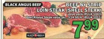 Food Bazaar Beef Ny Strip Loin Steak (shell Steak) offer