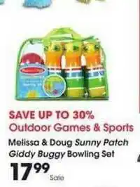 Kroger Melissa & Doug Sunny Patch Giddy Buggy Bowling Set offer