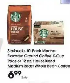 Kroger Starbucks 10-pack Mocha Flavored Ground Coffee K-cup Pods Or 12 Oz. Houseblend Medium Roast Whole Bean Coffee offer