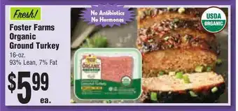Rosauers Foster Farms Organic Groun Turkey offer