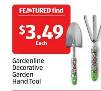 Aldi Gardenline Decorative Garden Hand Tool offer