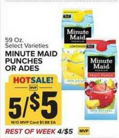 Food Lion Minute Maid Punches Or Ades offer