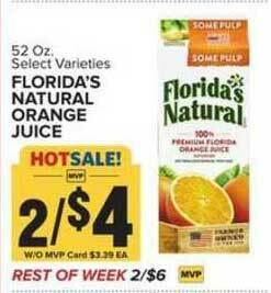 Food Lion Florida's Natural Orange Juice offer