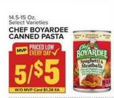 Food Lion Chef Boyardee Canned Pasta offer