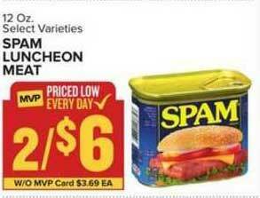 Food Lion Spam Luncheon Meat offer
