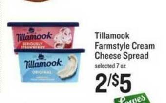 Lowes Foods Tillamook Farmstyle Cream Cheese Spread offer