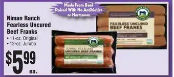 Rosauers Niman Ranch Fearless Uncured Beef Franks offer