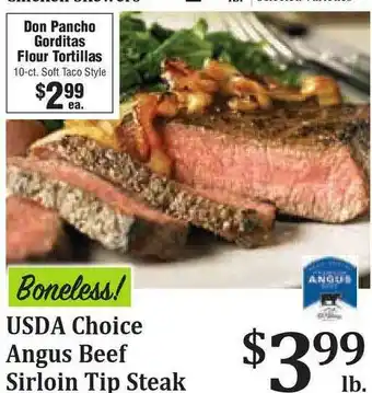 Rosauers Usda Choice Angus Beef Sirloin Tip Steak offer