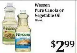Rosauers Wesson Pure Canola Or Vegetable Oil offer