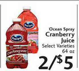 Sunset Foods Ocean Spray Cranberry Juice offer