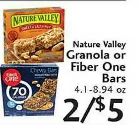 Sunset Foods Natural Valley Granola Or Fiber One Bars offer