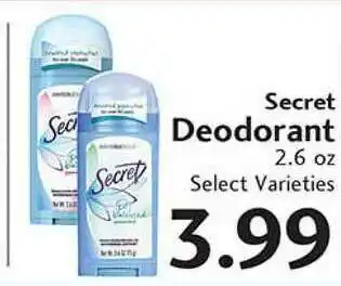 Sunset Foods Secret Deodorant offer