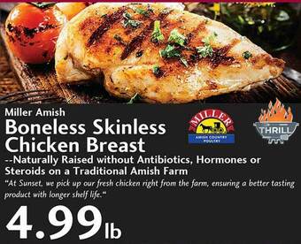 Sunset Foods Miller Amish Boneless Skinless Chicken Breast offer