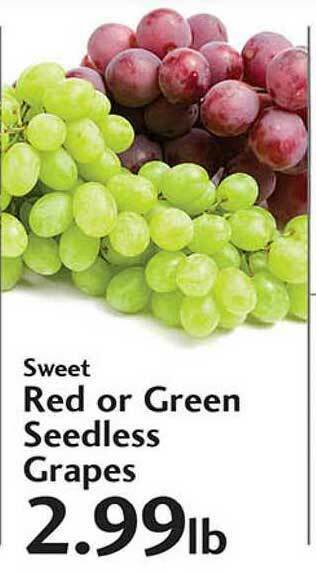 Sunset Foods Sweet Red Or Green Seedless Grapes offer