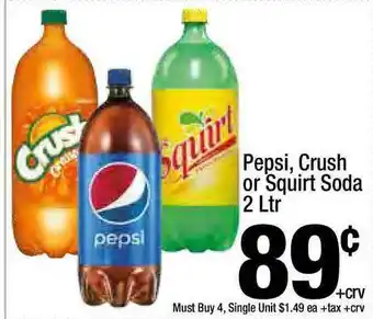 Super King Markets Pepsi, Crush Or Squirt Soda 2 Ltr offer