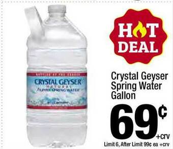 Super King Markets Crystal Geyser Spring Water Gallon offer