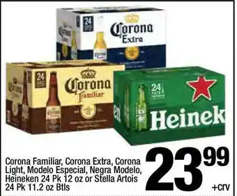 Super King Markets Corona Familiar , Corona Extra , Corona Light , Modelo Especial , Negra Modelo , Heineken 24 Pk 12 Oz Or Stella Artois 24 Pk offer