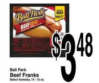 Super Saver Ball Park Beef Franks offer