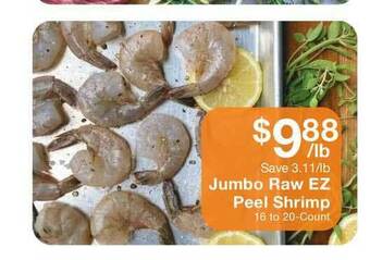 Fairway Store Market Jumbo Raw Ez Peel Shrimp offer