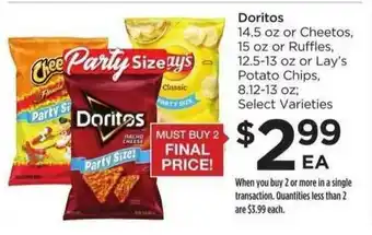 Food 4 Less Doritos Or Cheetos , Or Ruffles Or Lay's Potato Chips offer