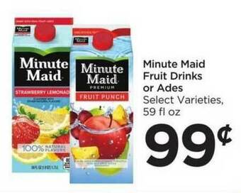 Food 4 Less Minute Maid Fruit Drinks Or Ades offer
