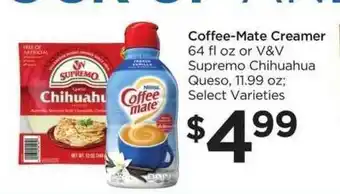 Food 4 Less Coffee-mate Creamer Or V&V Supremo Chihuahua Queso offer