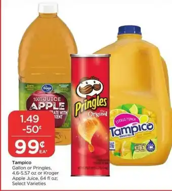 Food 4 Less Tampico Gallon Or Pringle Or Kroger Apple Juice offer