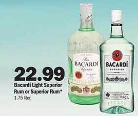 Meijer Bacardi Light Superior Rum Or Superior Rum offer