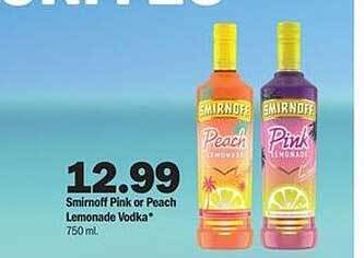 Meijer Smirnoff Pink Or Peach Lemonade Vodka offer