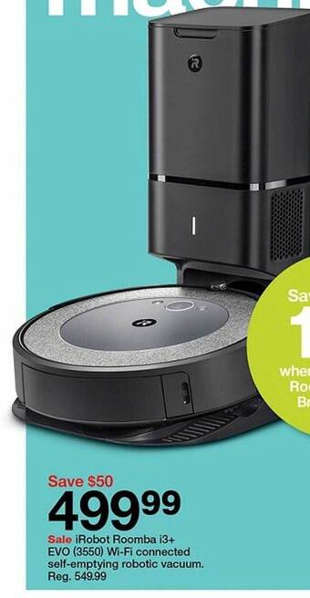 Target Irobot Roomba I3+ Evo (3550) Wi-Fi Connected Self-Emptying Robotic Vacuum offer