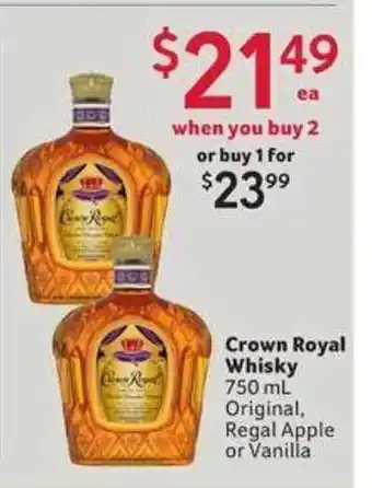 Winn Dixie Crown Royal Whisky offer