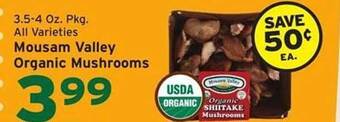 Hannaford Mousam Valley Organic Mushrooms offer