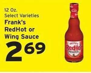 Hannaford Frank's Redhot Or Wing Sauce offer