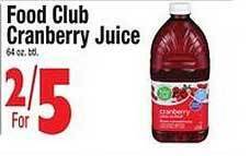 King Kullen Food Club Cranberry Juice offer