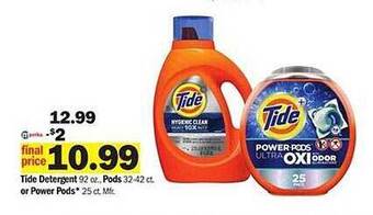 Meijer Tide Detergent, Pods Or Power Pods offer