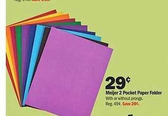 Meijer Meijer 2 Pocket Paper Folder offer