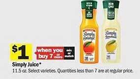 Meijer Simply Juice offer